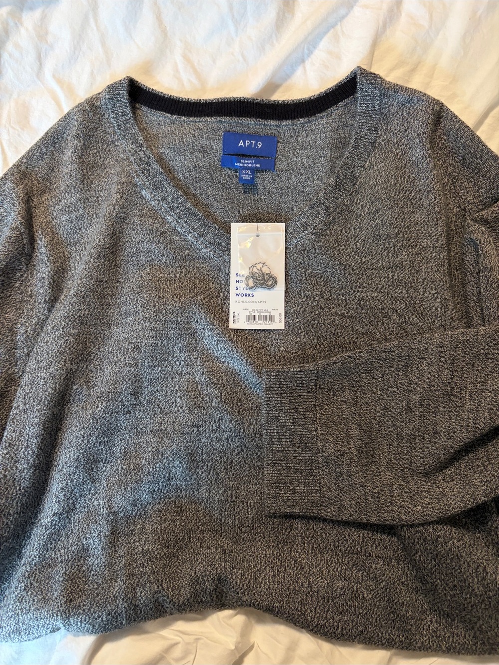Apt. 9 Men's Heather Gray V-Neck Sweater